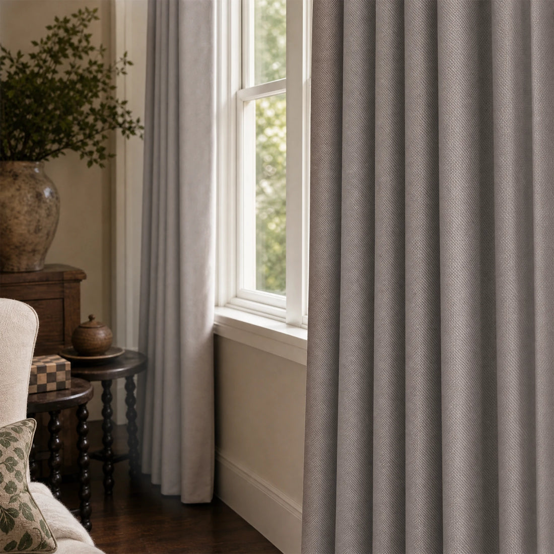 Gavin 100% Balckout Linen Look Curtains