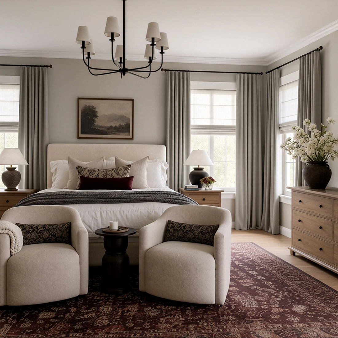 Gavin 100% Balckout Linen Look Curtains