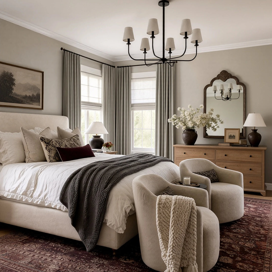 Gavin 100% Balckout Linen Look Curtains