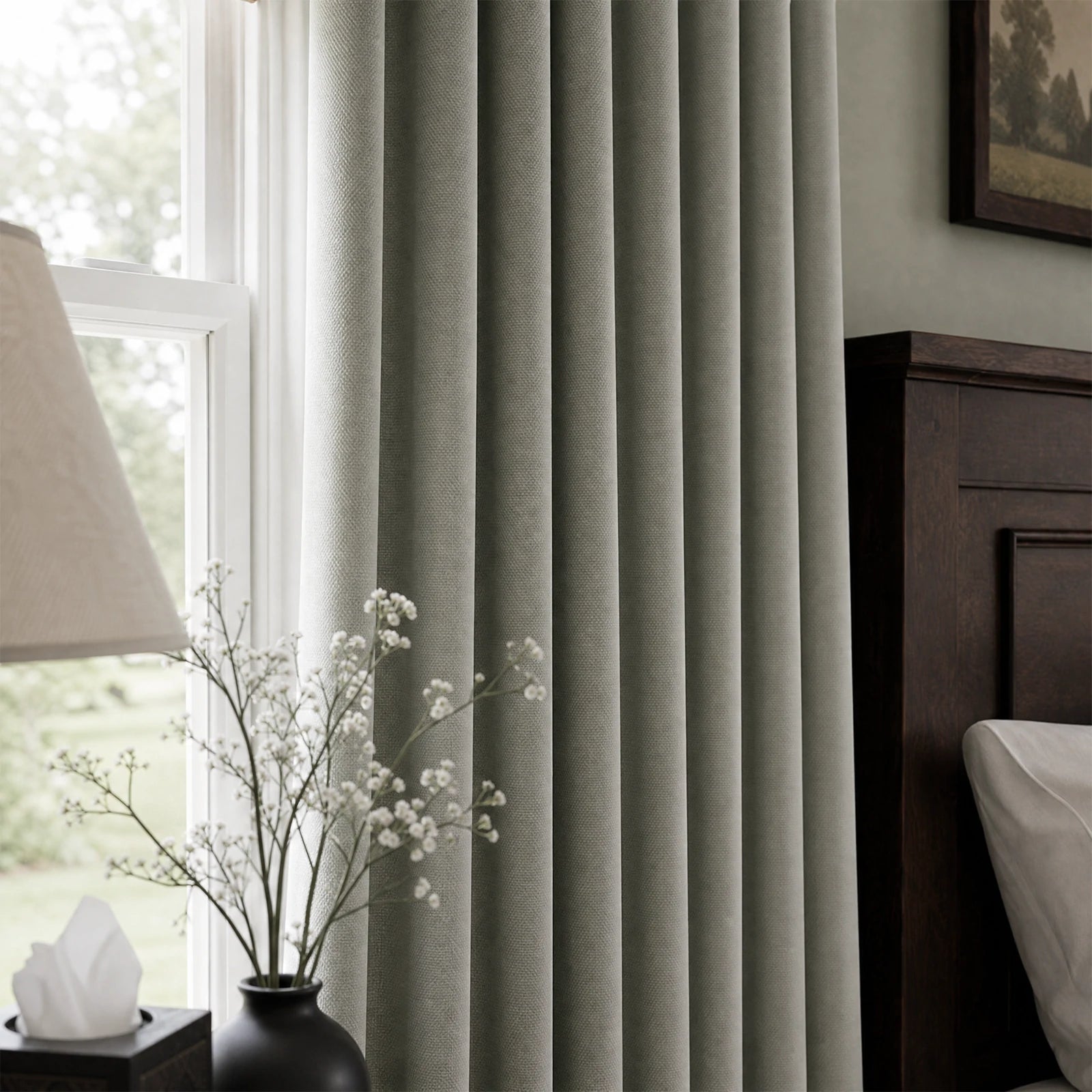 Gavin 100% Balckout Linen Look Curtains