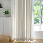 Jasper Linen Curtains Plaid White 