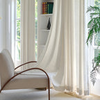 Jasper Linen Curtains Plaid White Display