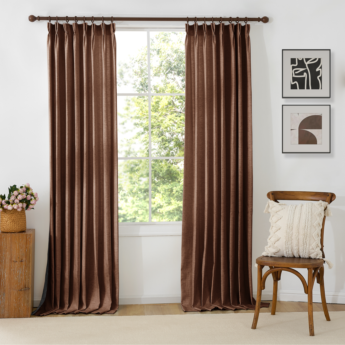 Jasper Curtains Rusty Brown Front VIew