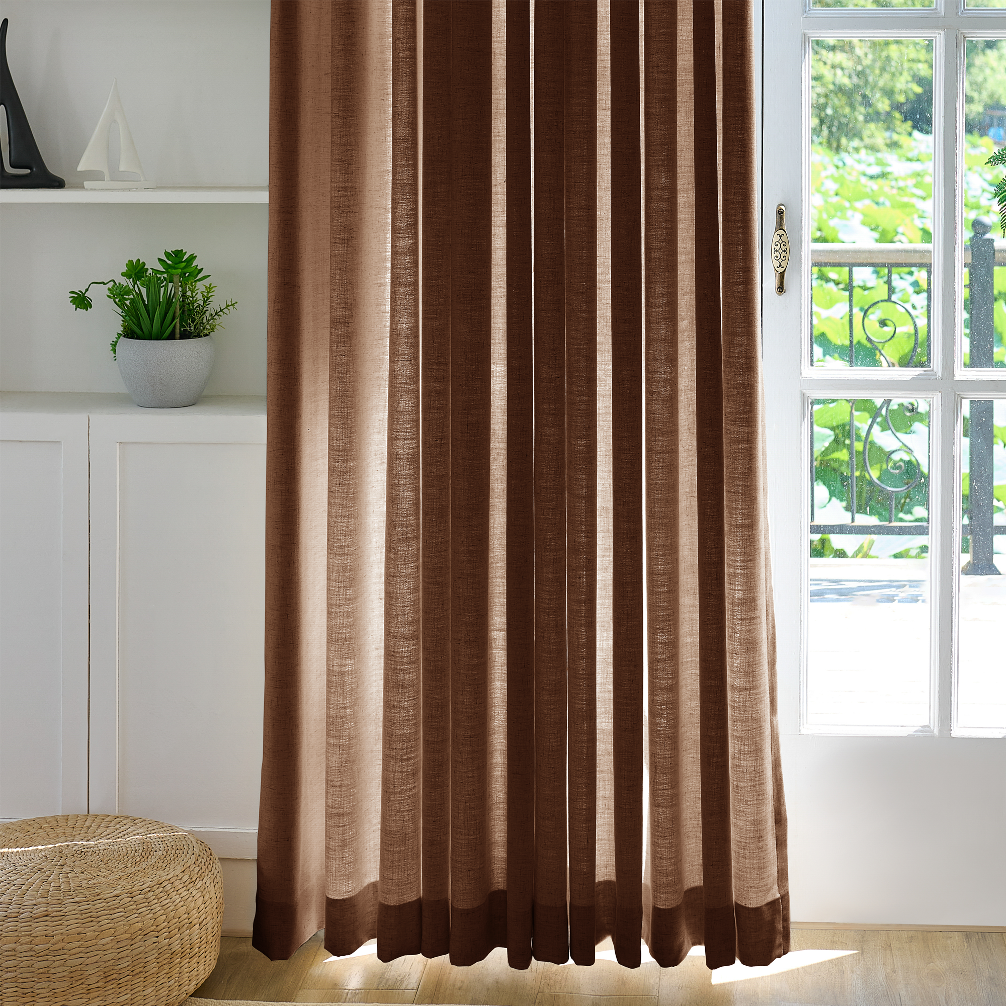 Jasper Curtains Rusty Brown Display