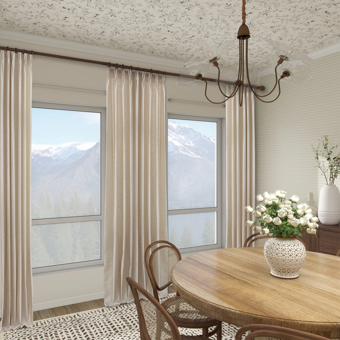 Jasper Linen Curtains Warm Taupe Side View