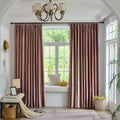 Pink velvet curtains