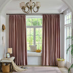 Pink velvet curtains