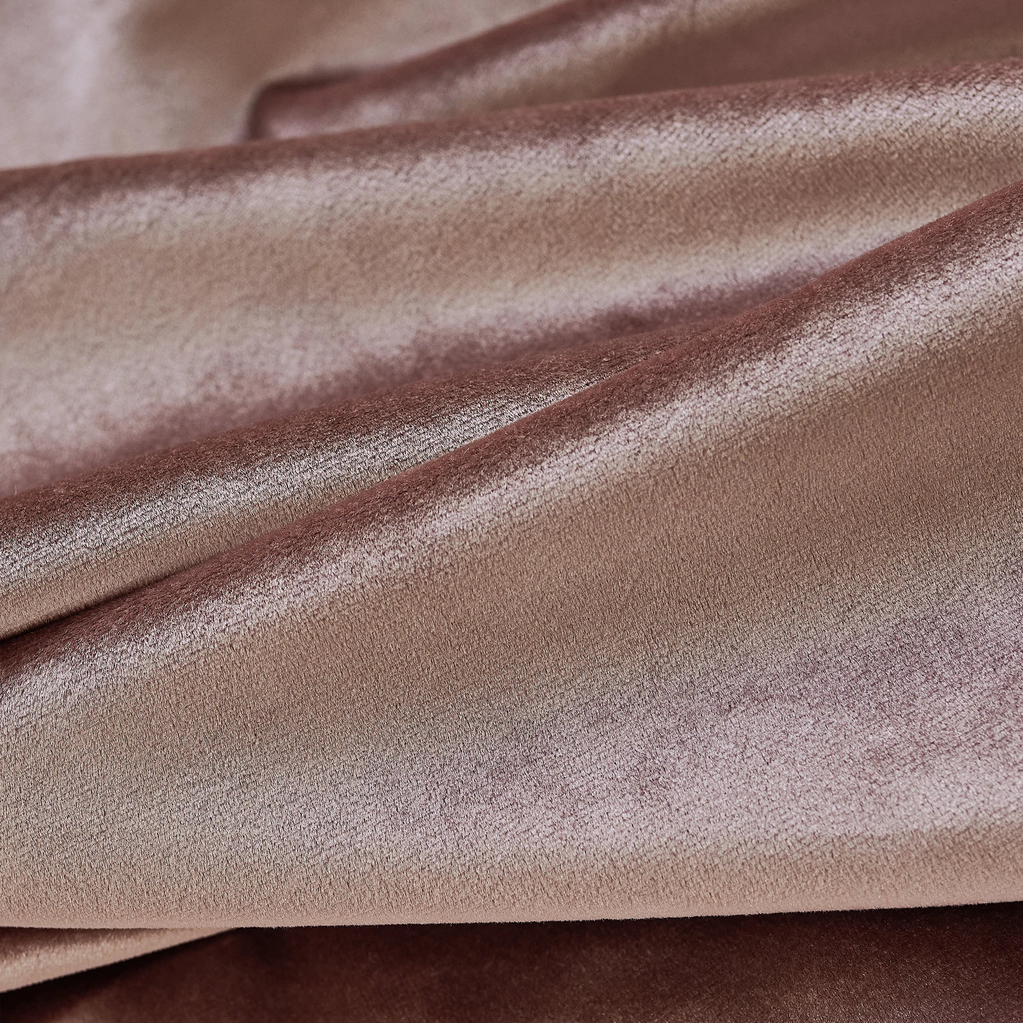 Pink velvet curtain fabric display