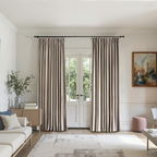 Brown Rice Velvet Curtains Front View