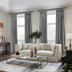 Dark Gray Velvet Curtains Side View