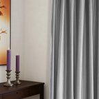 Dark Gray Velvet Curtains Details