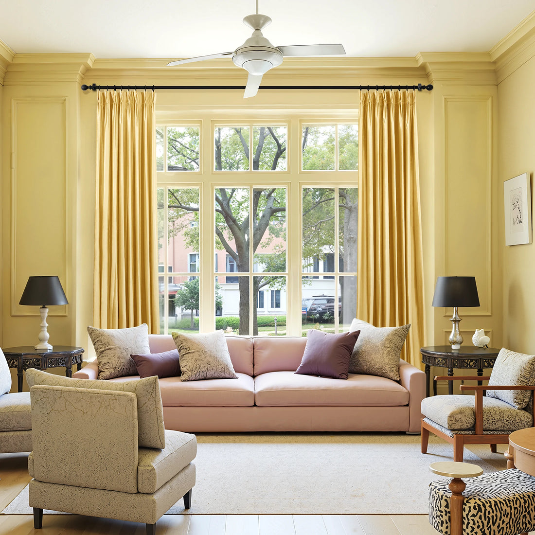 Gold velvet curtains
