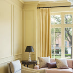 Golden velvet curtains display