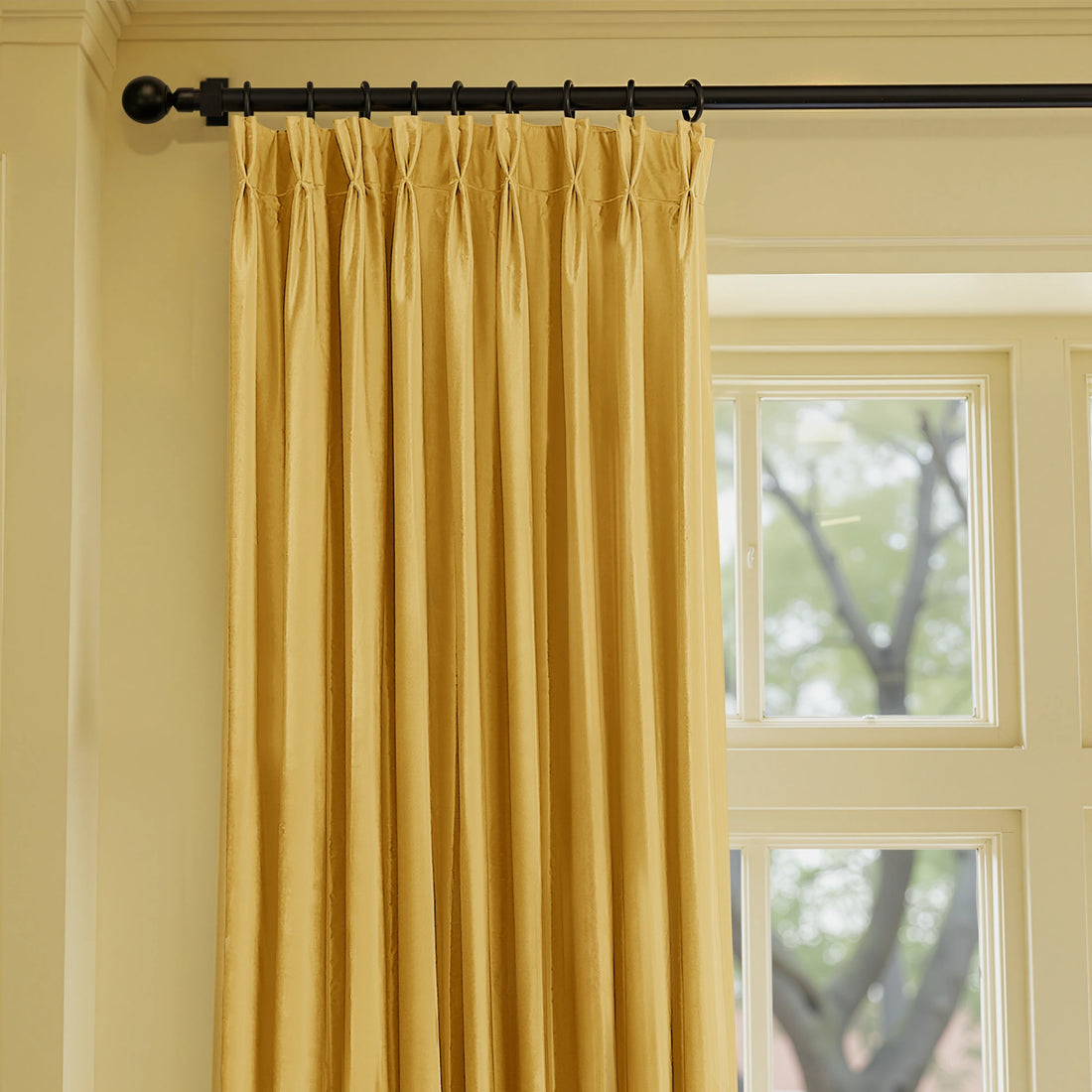 Details of gold velvet curtains