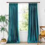 Sapphire Blue Velvet Curtains Front