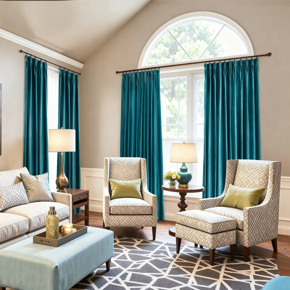 Sapphire Blue Velvet Curtains