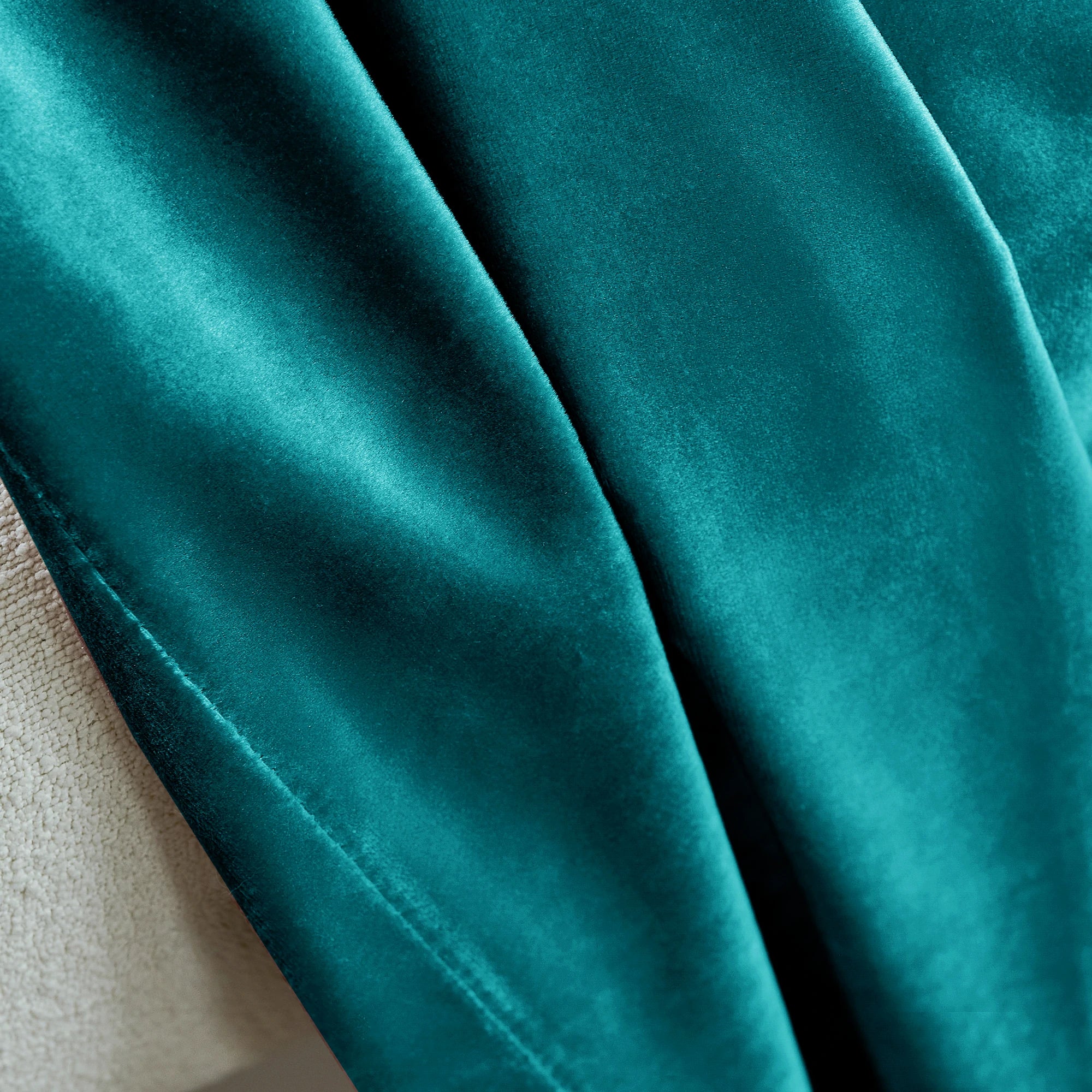 Sapphire velvet curtain details
