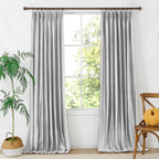Silver Gray Velvet Curtains Front View