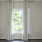 Linda Linen Plaid Striped Curtains