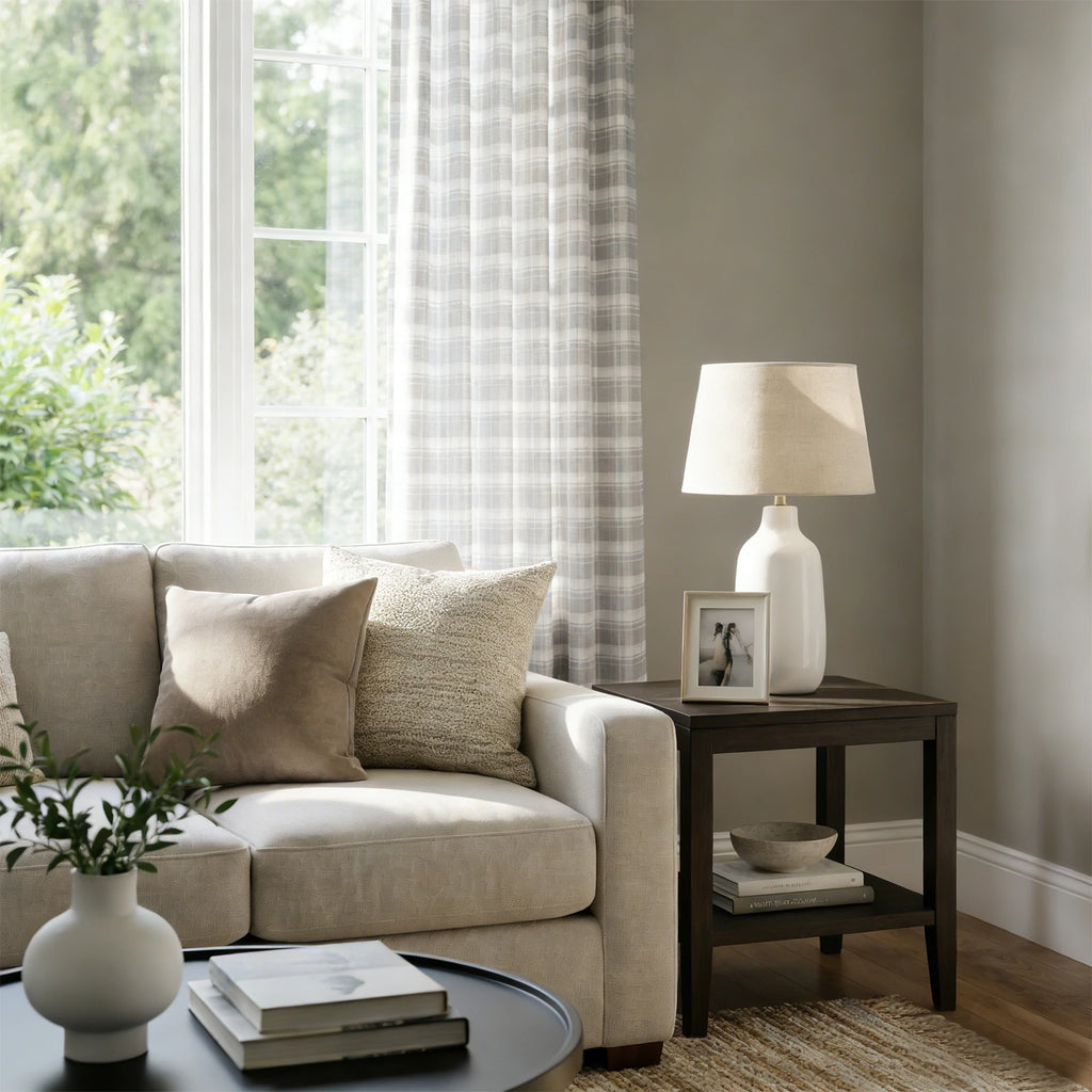 Linda Linen Plaid Striped Curtains