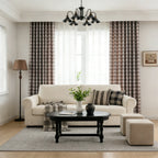 Linda Linen Plaid Striped Curtains