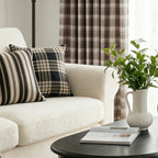 Linda Linen Plaid Striped Curtains