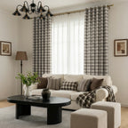 Linda Linen Plaid Striped Curtains