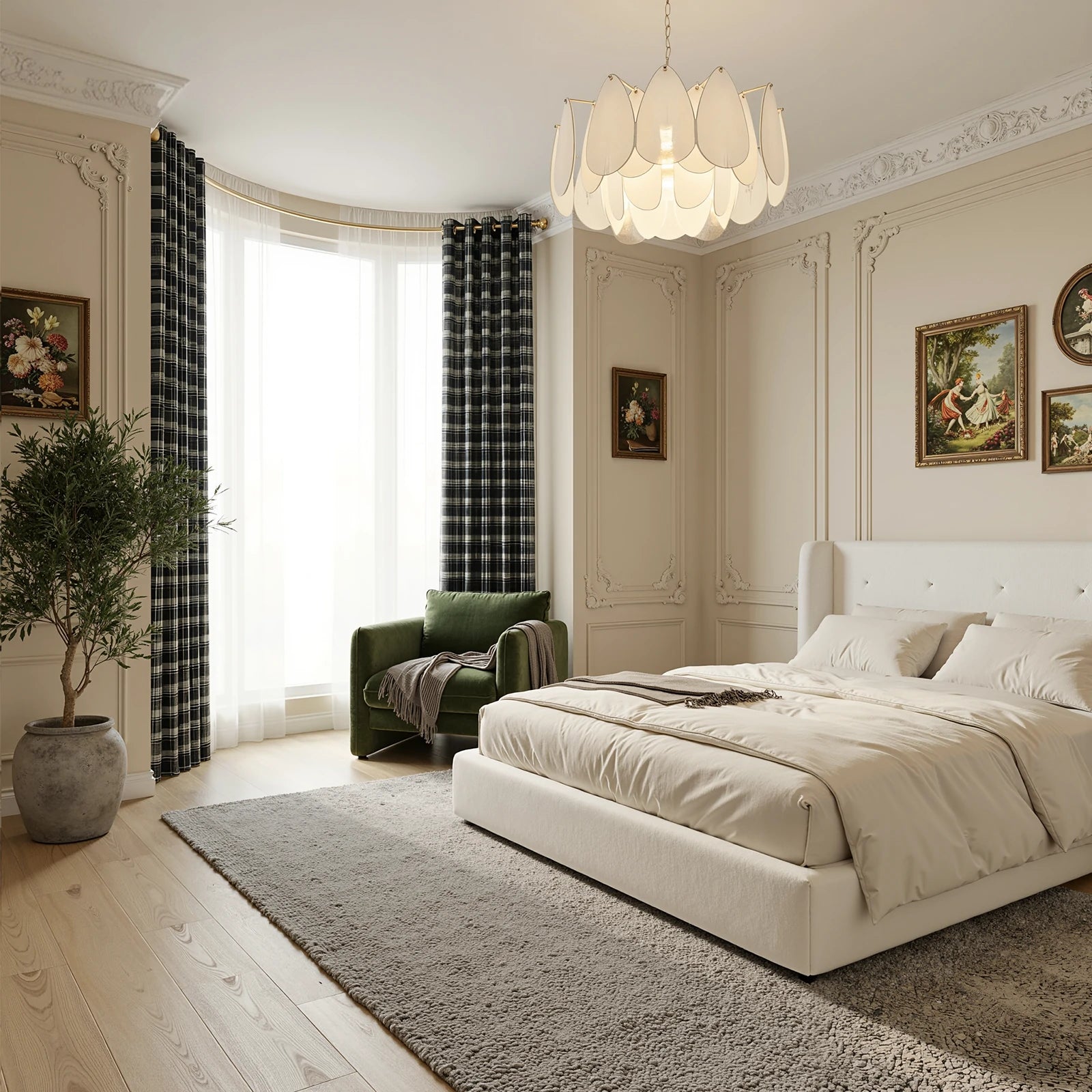 Linda Linen Plaid Striped Curtains