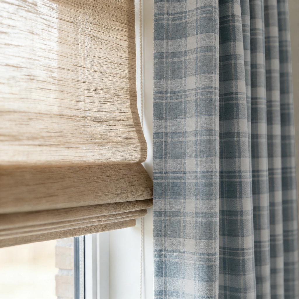 Linda Linen Plaid Striped Curtains