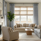 Linda Linen Plaid Striped Curtains