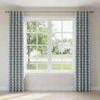 Linda Linen Plaid Striped Curtains