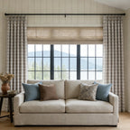 Linda Linen Plaid Striped Curtains