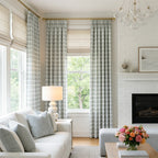 Linda Linen Plaid Striped Curtains
