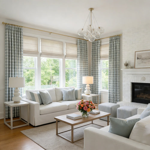 Linda Linen Paid Striped Curtains