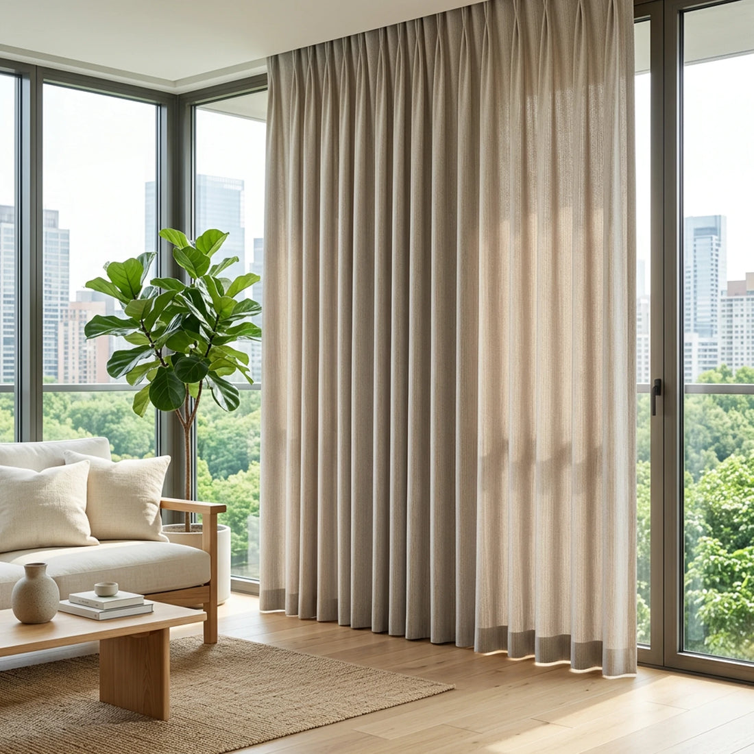 Lucas Cotton Look Blend Curtains