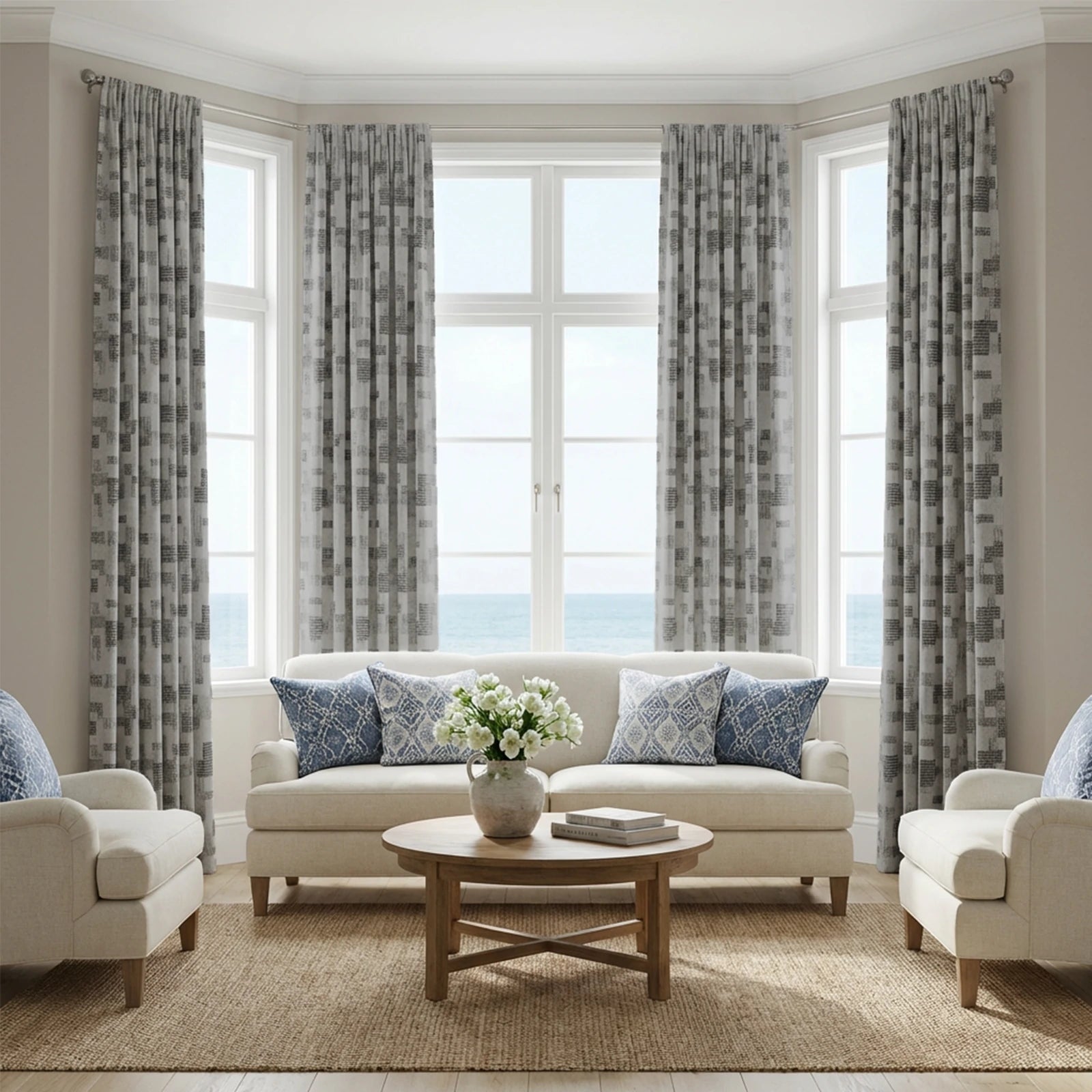 Luke Jacquard Textured Curtains