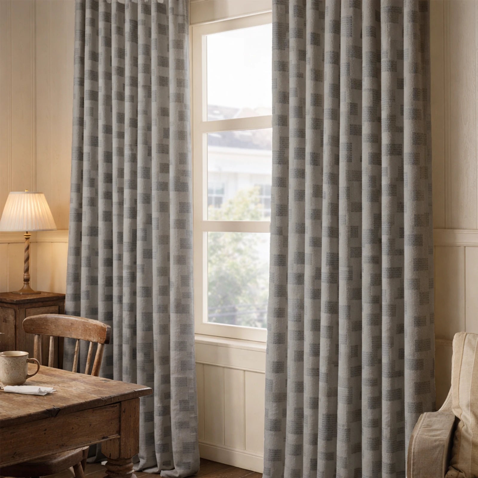 Luke Jacquard Textured Curtains