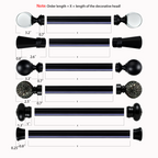 Meile custom curtain rod finial sizes