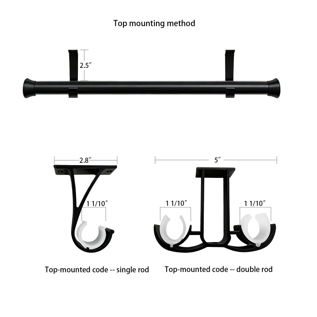 Custom curtain rod Mounting Type