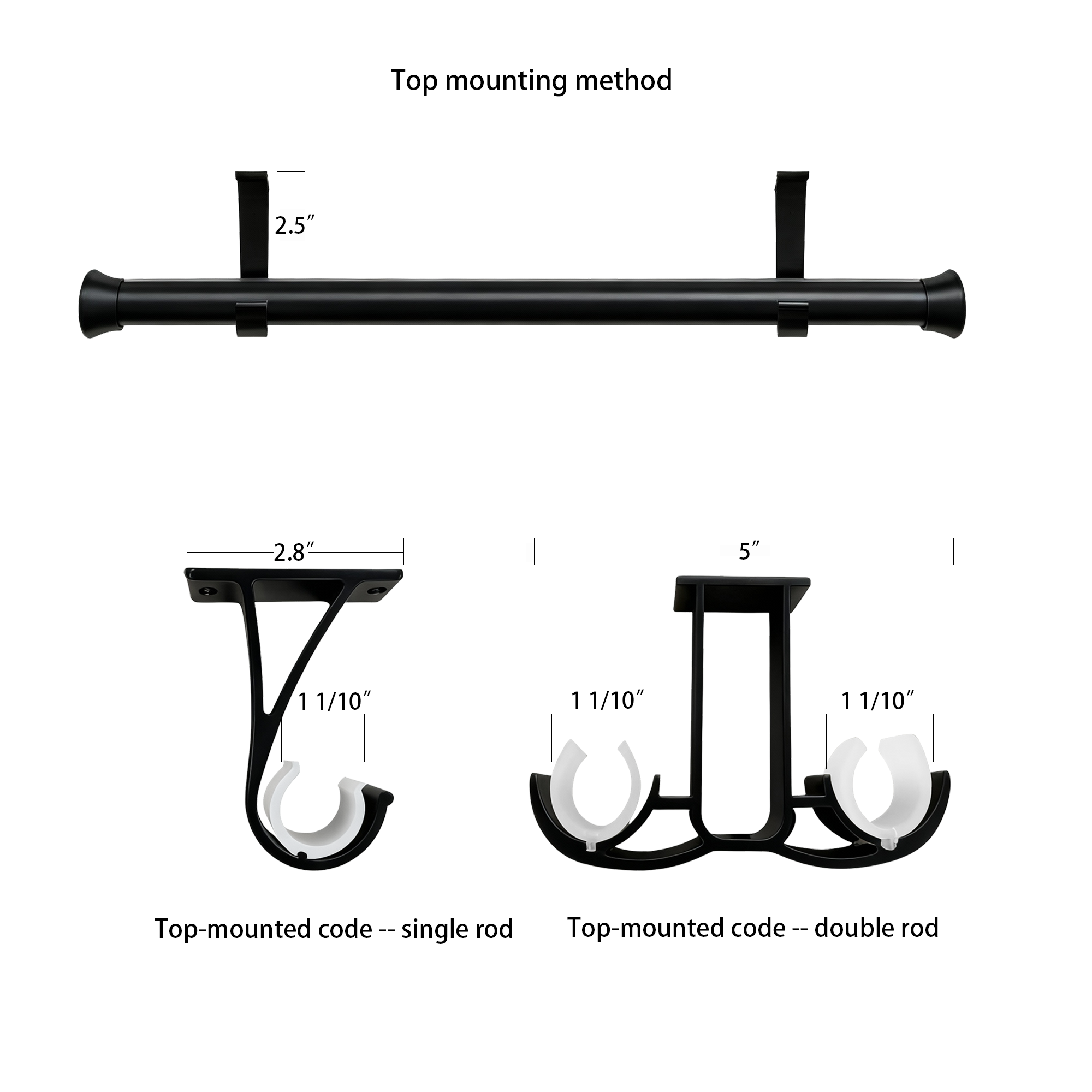 Custom curtain rod Mounting Type