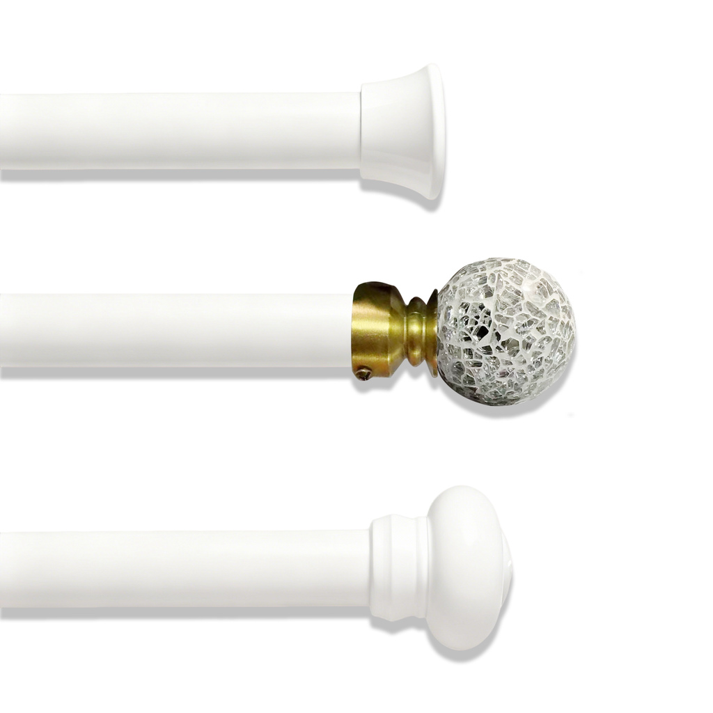 Custom-made curtain rod with white decorative finials_2