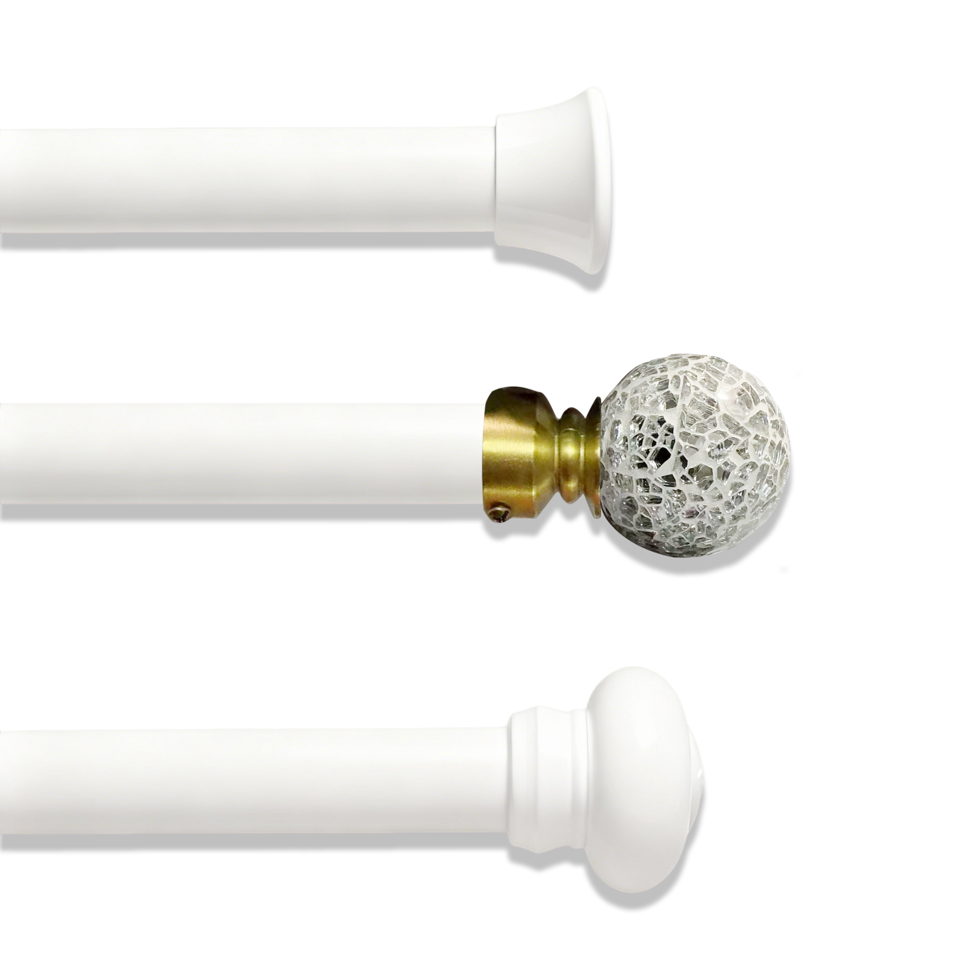 Custom-made curtain rod with white decorative finials_2