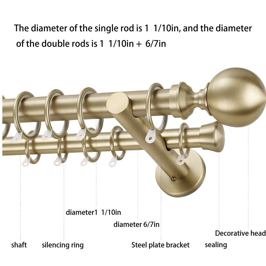 Introduction to the diameters of bronze single rod and golden double rod