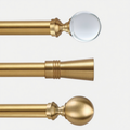 Custom-made curtain rod with gold decorative finials_1