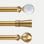 Custom-made curtain rod with gold decorative finials_1