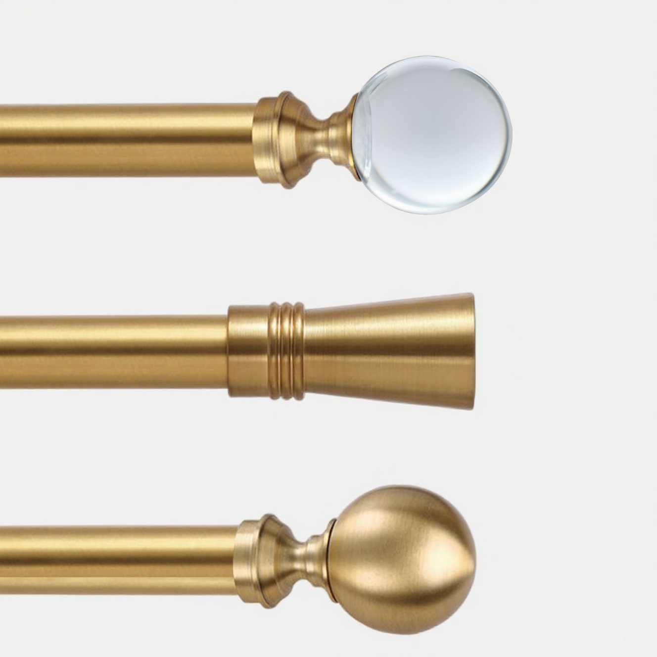 Custom-made curtain rod with gold decorative finials_1