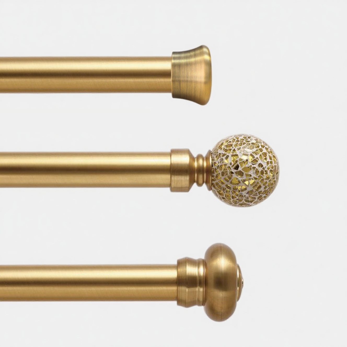 Custom-made curtain rod with gold decorative finials_2
