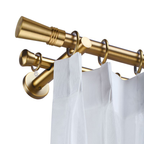 Installation details for custom gold curtain rods