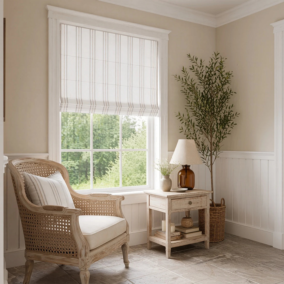 Ocean-C2 Brown Stripes on White