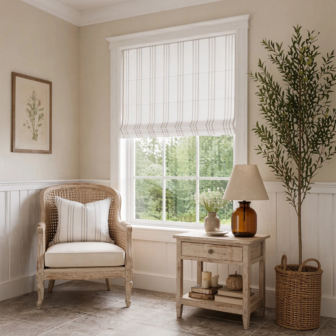 Ocean-C2 Brown Stripes on White